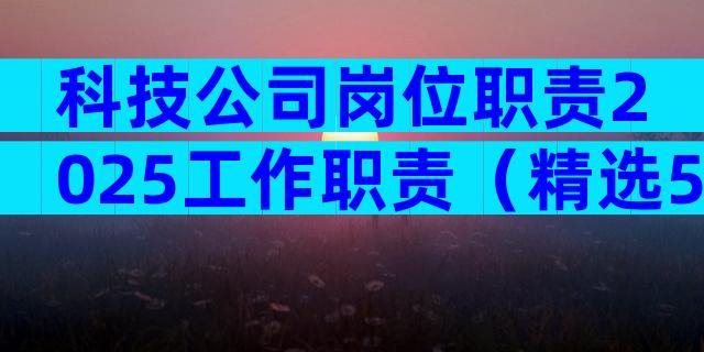 科技公司岗位职责2025工作职责（精选5篇）