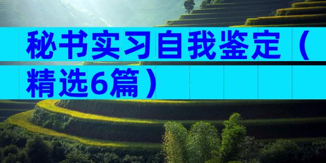 秘书实习自我鉴定（精选6篇）