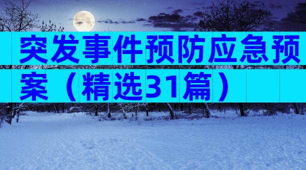 突发事件预防应急预案（精选31篇）
