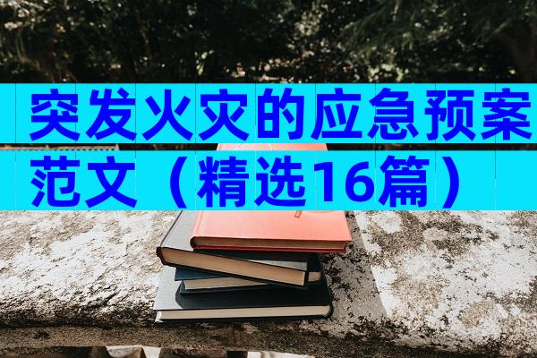 突发火灾的应急预案范文（精选16篇）