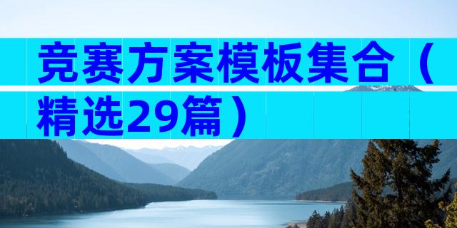 竞赛方案模板集合（精选29篇）