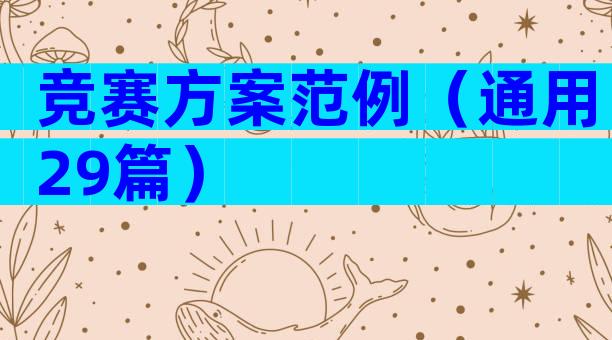 竞赛方案范例（通用29篇）