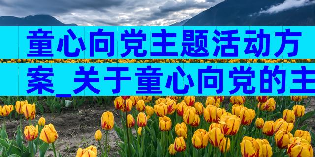 童心向党主题活动方案_关于童心向党的主题活动策划方案（精选7篇）