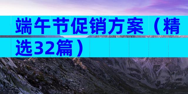 端午节促销方案（精选32篇）