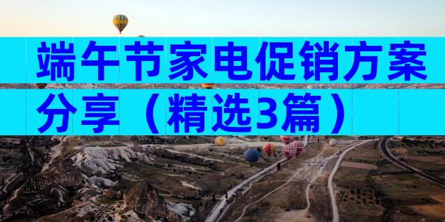 端午节家电促销方案分享（精选3篇）