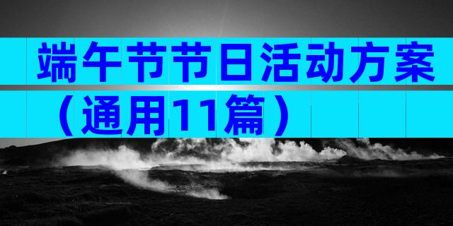 端午节节日活动方案（通用11篇）