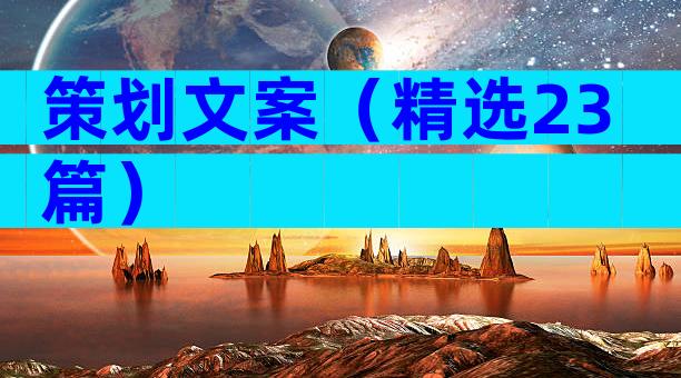 策划文案（精选23篇）