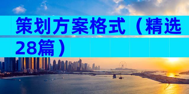 策划方案格式（精选28篇）