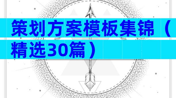 策划方案模板集锦（精选30篇）