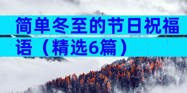 简单冬至的节日祝福语（精选6篇）
