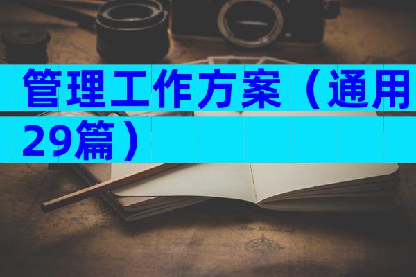 管理工作方案（通用29篇）