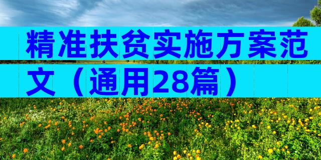 精准扶贫实施方案范文（通用28篇）