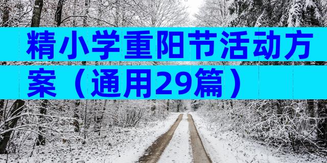 精小学重阳节活动方案（通用29篇）