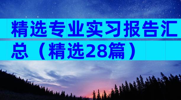 精选专业实习报告汇总（精选28篇）