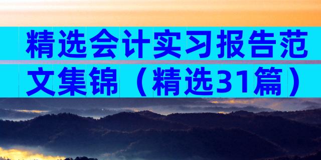 精选会计实习报告范文集锦（精选31篇）