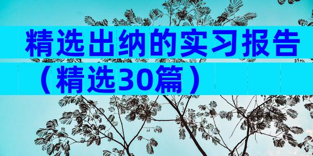 精选出纳的实习报告（精选30篇）