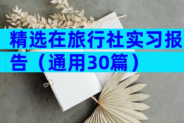 精选在旅行社实习报告（通用30篇）