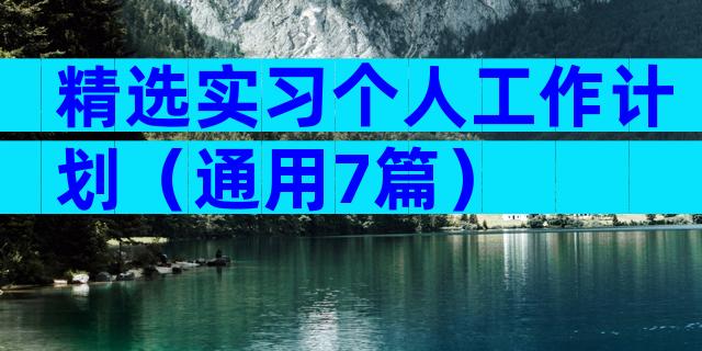 精选实习个人工作计划（通用7篇）