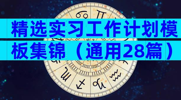 精选实习工作计划模板集锦（通用28篇）