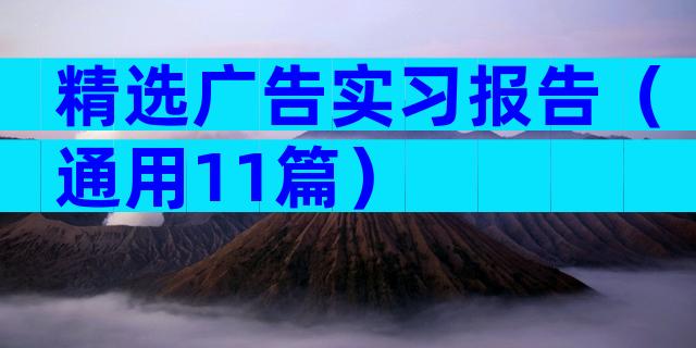 精选广告实习报告（通用11篇）