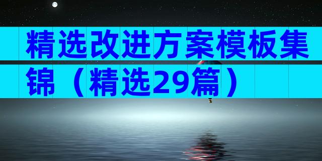 精选改进方案模板集锦（精选29篇）