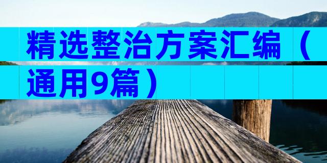 精选整治方案汇编（通用9篇）