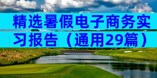 精选暑假电子商务实习报告（通用29篇）