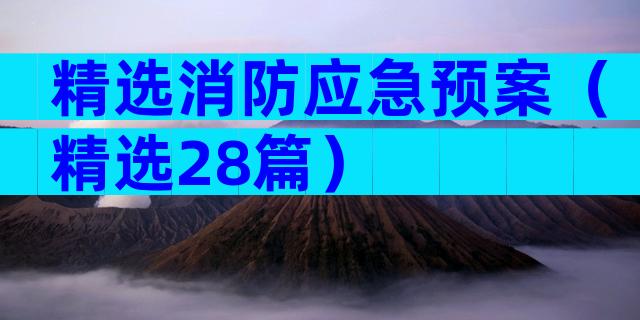 精选消防应急预案（精选28篇）