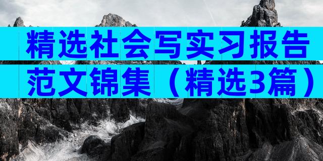 精选社会写实习报告范文锦集（精选3篇）