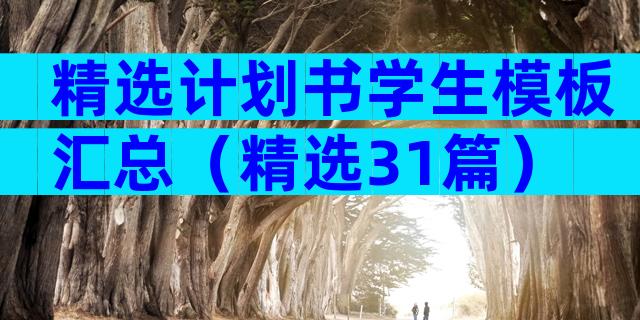 精选计划书学生模板汇总（精选31篇）