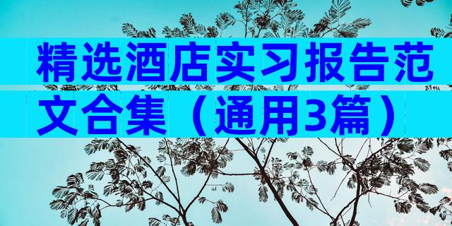 精选酒店实习报告范文合集（通用3篇）