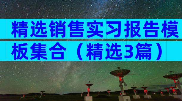 精选销售实习报告模板集合（精选3篇）