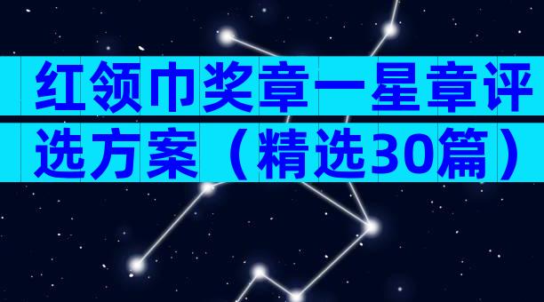 红领巾奖章一星章评选方案（精选30篇）