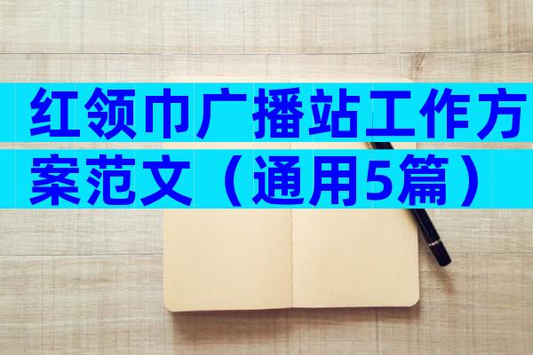 红领巾广播站工作方案范文（通用5篇）