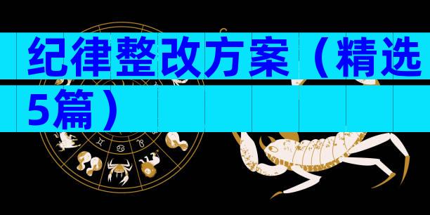 纪律整改方案（精选5篇）