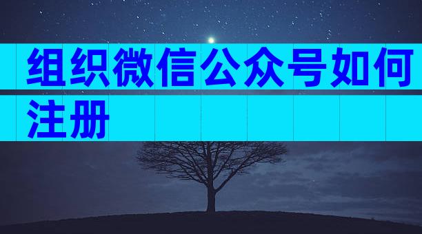 组织微信公众号如何注册