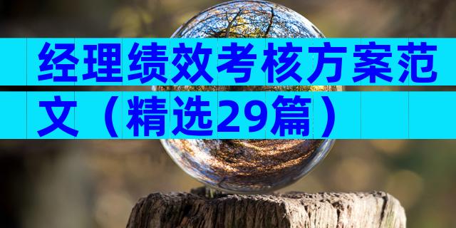 经理绩效考核方案范文（精选29篇）