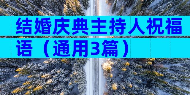 结婚庆典主持人祝福语（通用3篇）