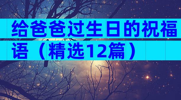给爸爸过生日的祝福语（精选12篇）