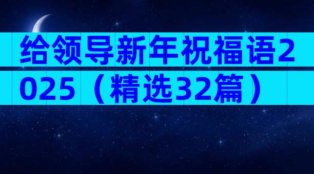 给领导新年祝福语2025（精选32篇）