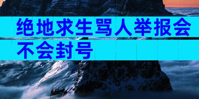 绝地求生骂人举报会不会封号