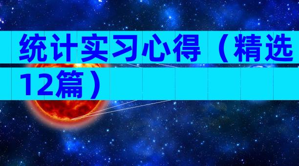 统计实习心得（精选12篇）