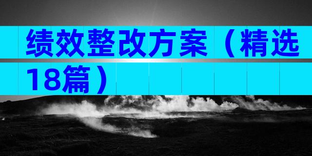 绩效整改方案（精选18篇）