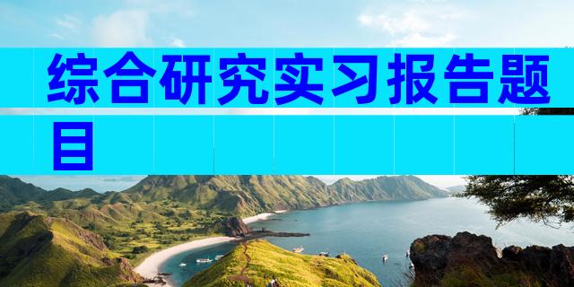 综合研究实习报告题目