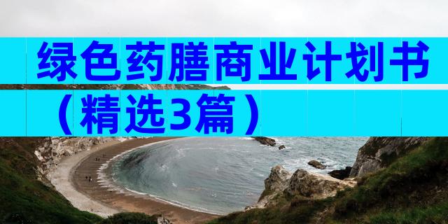 绿色药膳商业计划书（精选3篇）