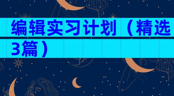 编辑实习计划（精选3篇）