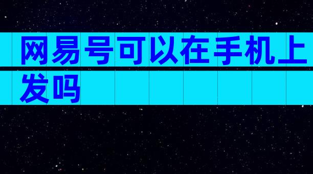 网易号可以在手机上发吗