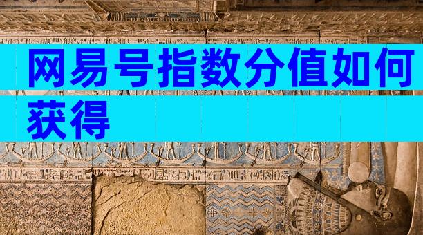 网易号指数分值如何获得