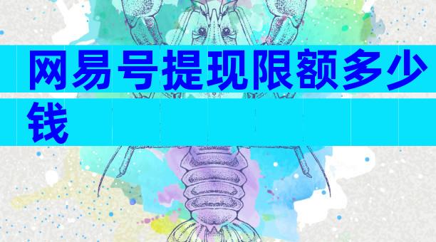 网易号提现限额多少钱
