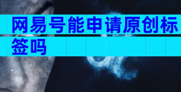网易号能申请原创标签吗